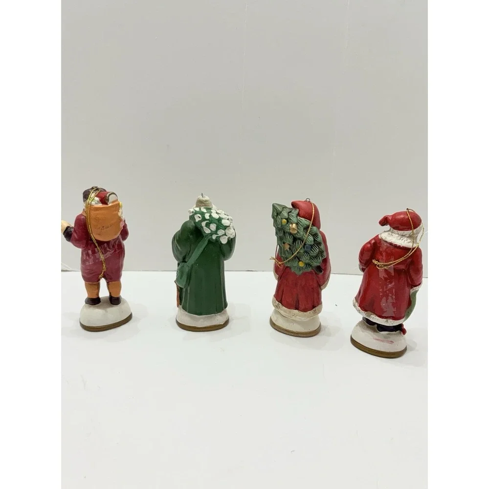 Vintage Old World Santa From‎ Around The World Ceramic Ornament Lot of 4